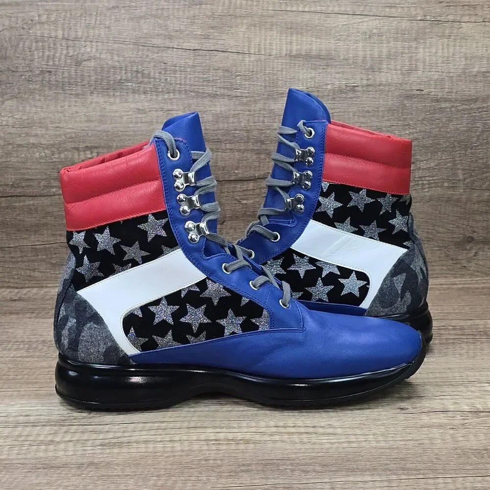 Alive Shoes Stars & Stripes X Donald Miclette Men's Size 11 Blue Red Black Shoes
